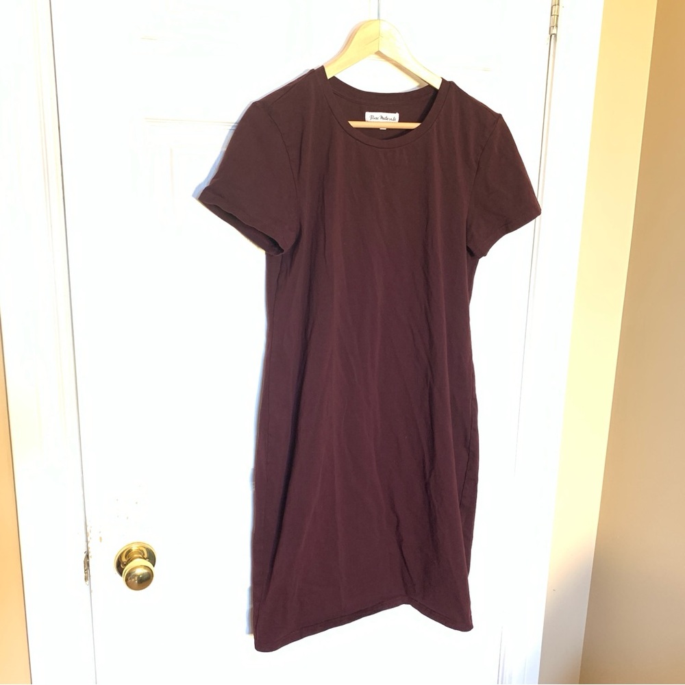 ROSE (formerly Rose Maternité) Plum Maternity Midi T-Shirt Dress – Large